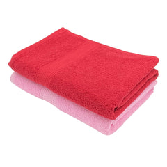 PatPug 100% Indian Ultra Soft Cotton 450 Gsm Bath Towel Large Bath Towel | Highly Absorbent Quick Drying Durable Towel For Men, Women & Kids (Ruby Red & Baby Pink)