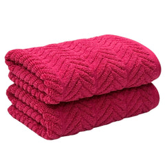 Stamio Cotton Hand Towels 400 Gsm | Home & Kitchen Use, Gym, Wash Basin, Sports | Soft, Absorbent, Quick Dry, Full Large Size (Set Of 2)- Maroon Red