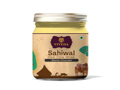 Organic Sahiwal A2 Desi Cow Ghee By Viveda | Pure Bilona Method | Supports Skin, Digestion & Heart Health Pure Desi Ghee | (100ml) 3.3 Ounce | Jar Pack