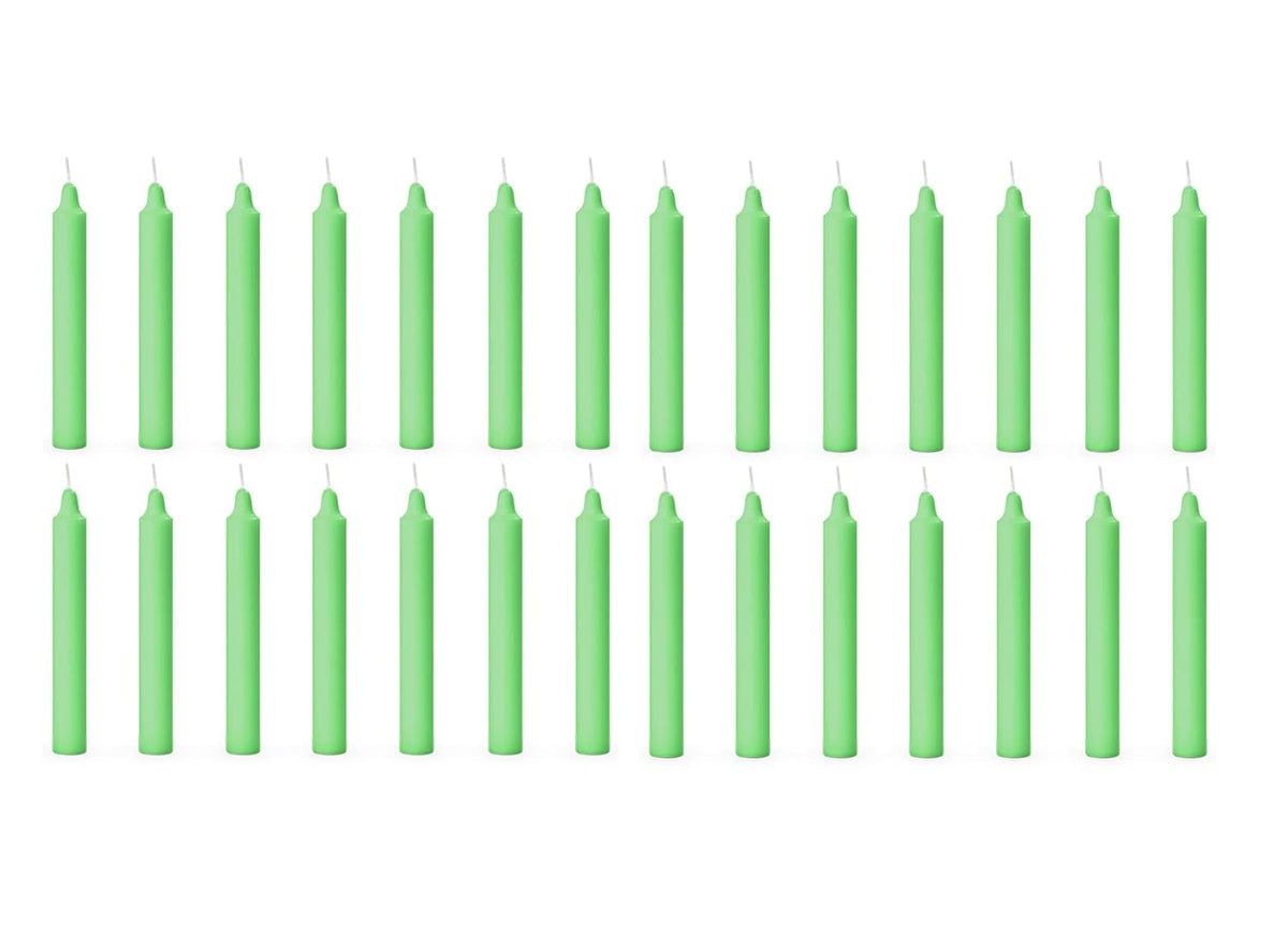 GREEN ESPECIALLY MEANT HEALING STICK CANDLES | RITUAL CANDLES PACK OF 28