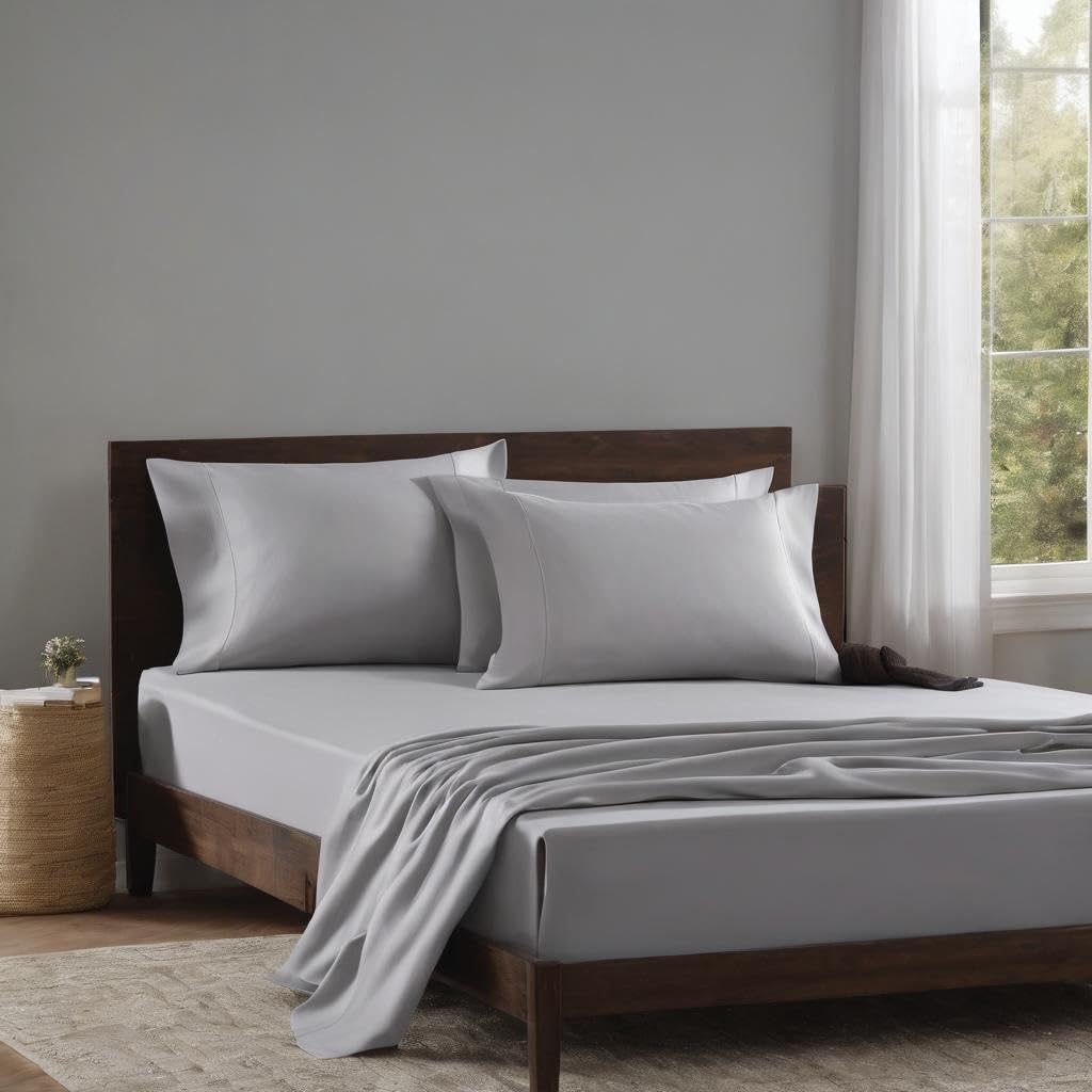 Solid King Size Bedsheet With 2 Pillow Cover - 78 X 72 Inches, Light Grey | Perfect Fabric For Daily Use Or Gifting Bedsheet | Premium Soft & Breathable