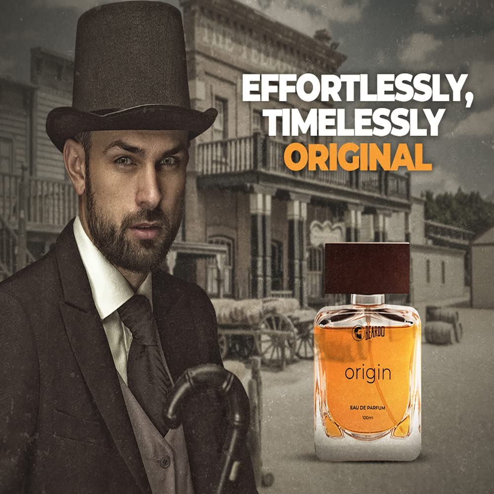 Beardo Origin Eau De Parfum 100ml 3.4 Fl.oz. | Perfect Anniversary Gift For Husband | Long Lasting Fragrance