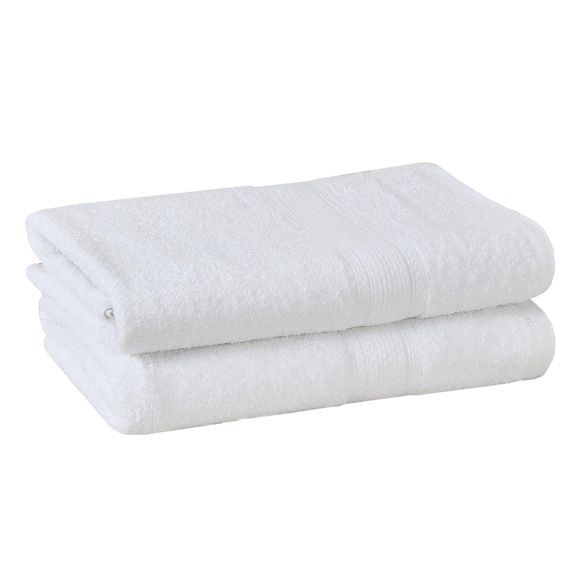 Fresh From Loom Luxury Edition Egyptian 100% Pure Cotton Bath Towel 1200 Gsm | High Water Heavy Soft Dual Stitched Bath Towel (White) - 2 Pcs