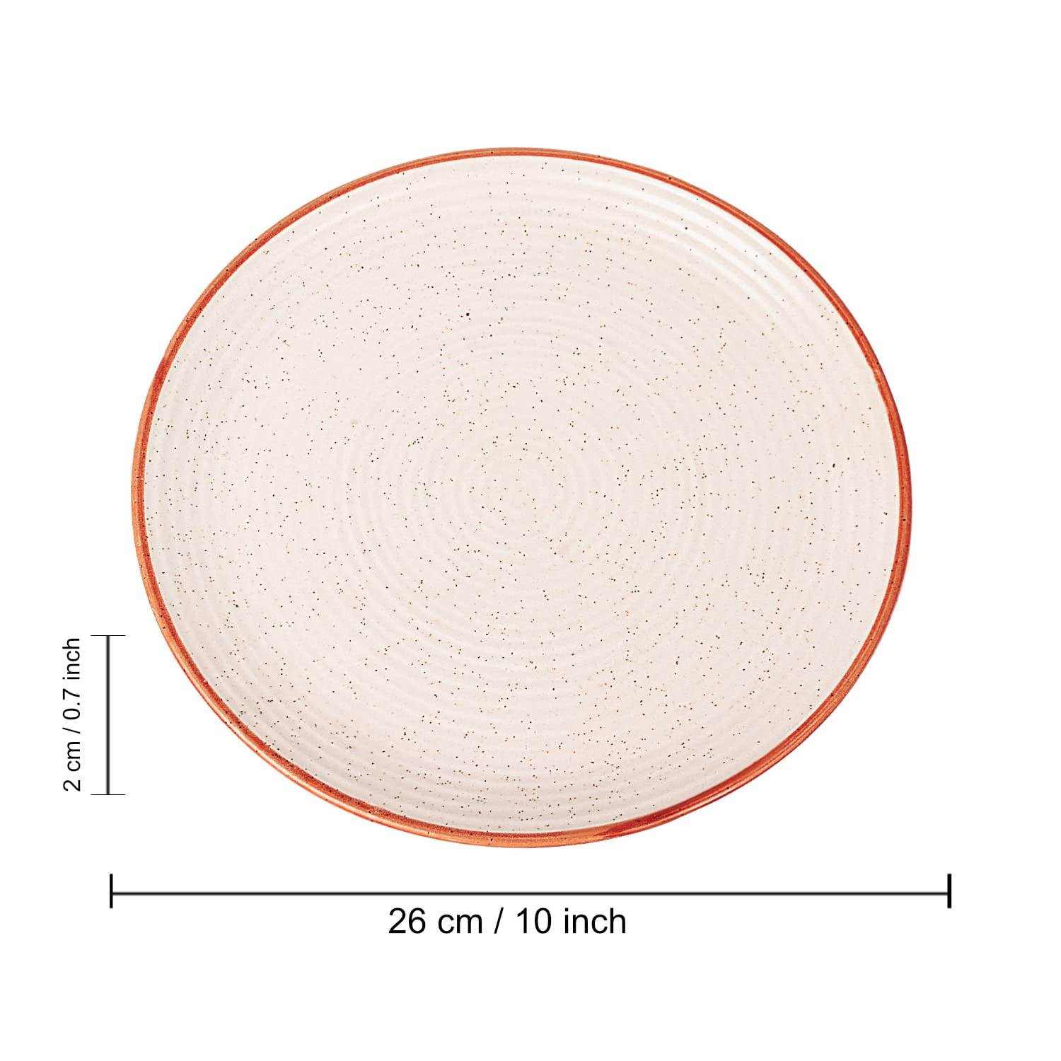 Studio Pottery Ribbed Ceramic Dinner Serving Plates Set Of 2 - Off White, Diameter: 10 Inches | Full Plates - Ceramic Platter - Fiesta Of Hope Collection