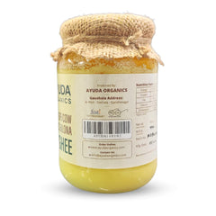 Organic Pure A2 Desi Cow Ghee By Ayuda Organics | Traditional Homemade Curd Churned Healthy Desi Ghee Good For Boost Energy | (500ml) 16.9 Ounce | Jar Pack