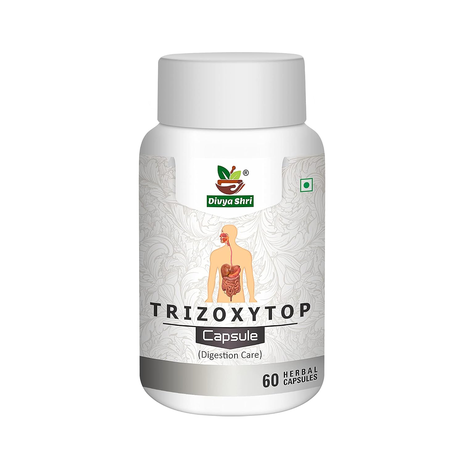 Divya Shri Trizoxytop Ayurvedic Capsules For Digestive Care Enzymes Supplements Ayurvedic | Digestive Care | 60 Capsules, 100gm 0.2lbs