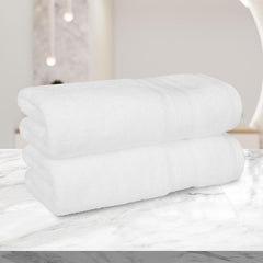 Trident Soft Comfort Air Rich 100% Cotton Bath Towels 500 Gsm | Large Size Bathroom Towels For Men/Women, 2 Pcs (White)