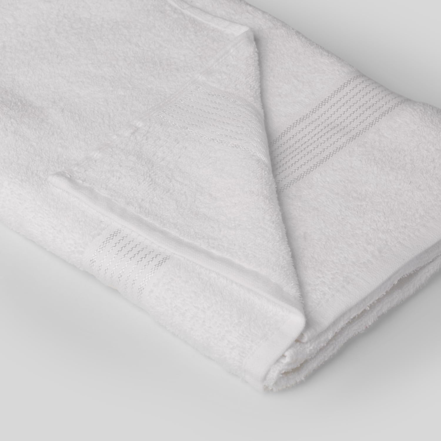 Kopa Quick Dry 100% Cotton Soft Terry Bath Towel 380 Gsm | Quick Dry 100% Cotton Super Absorbent, Lightweight (D'Ross) Bath Towel (White)