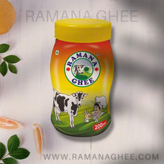 Organic Indian Cow Ghee By Ramana Ghee | Highly Nutritious Pure Traditional Ghee Perfect For Baking | 1 Litre (200ml * 5) 33.8 Ounce | Jar Pack