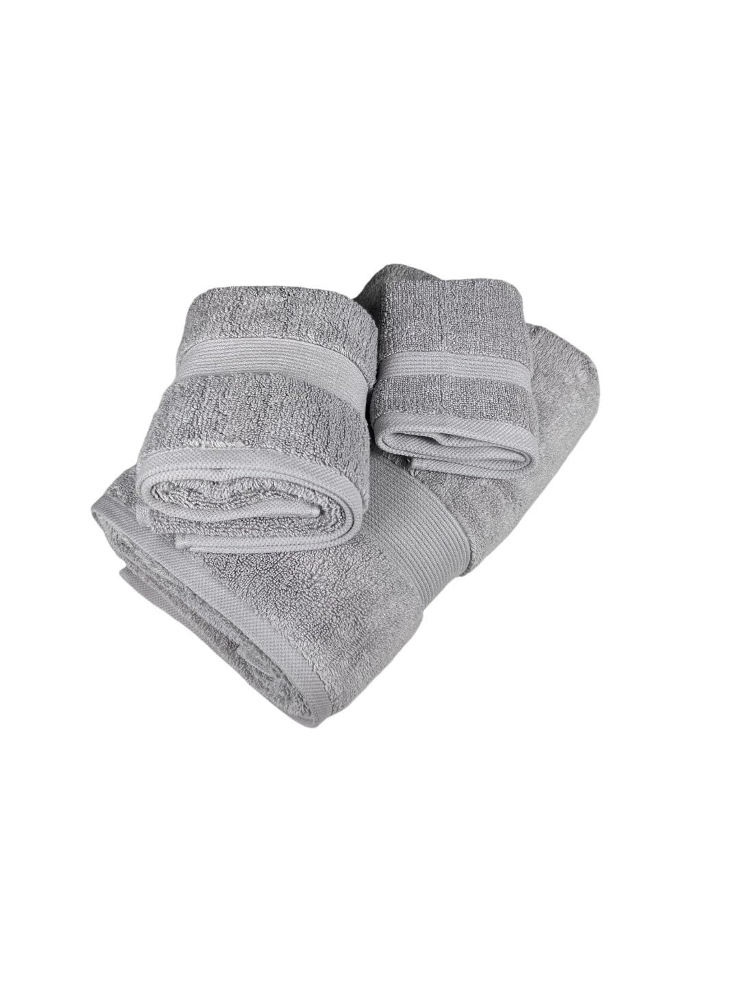Senses By Riba Cotton Towel Bath, Hand & Wash 930 Gsm | Super Soft, Absorbent, Lightweight, Antimicrobial, Low Linting | Pack Of 3 (Alloy)