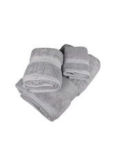 Senses By Riba Cotton Towel Bath, Hand & Wash 930 Gsm | Super Soft, Absorbent, Lightweight, Antimicrobial, Low Linting | Pack Of 3 (Alloy)