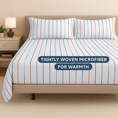 Print King Size Flat Sheet With 2 Pillow Covers - 108 X 108 Inches, Multicolor | Soft, Breathable & Skin-Friendly Bedding For Daily Use | Machine Washable & Long-Lasting