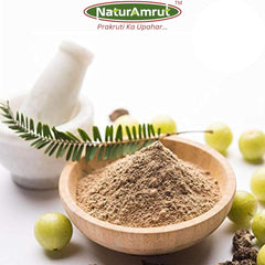 Naturamrut Organic Amla Powder For Drink Eating Indian Gooseberry, Amalaki For Hair Care, Skin Care, Face Mask, Skin Brightening, Weight Loss | 200gm 0.4lbs