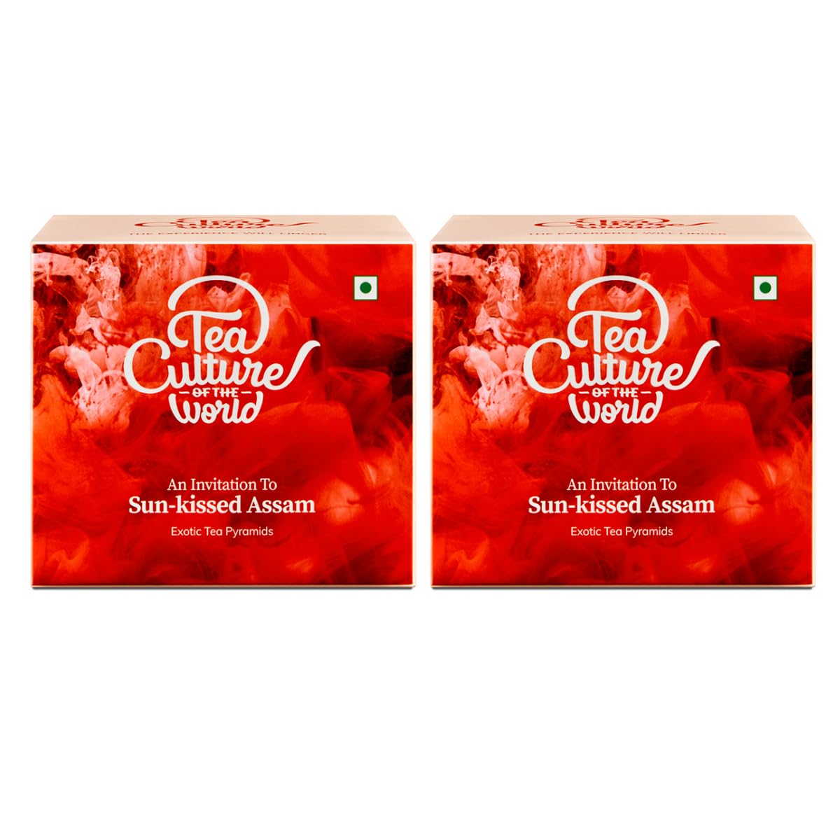 Tea Culture Of The World Sun-Kissed Assam Tea - Pack Of 2 X 16 Pyramid Tea Bags | Robust, Tangy Taste & Fresh Aroma - Low Caffeine