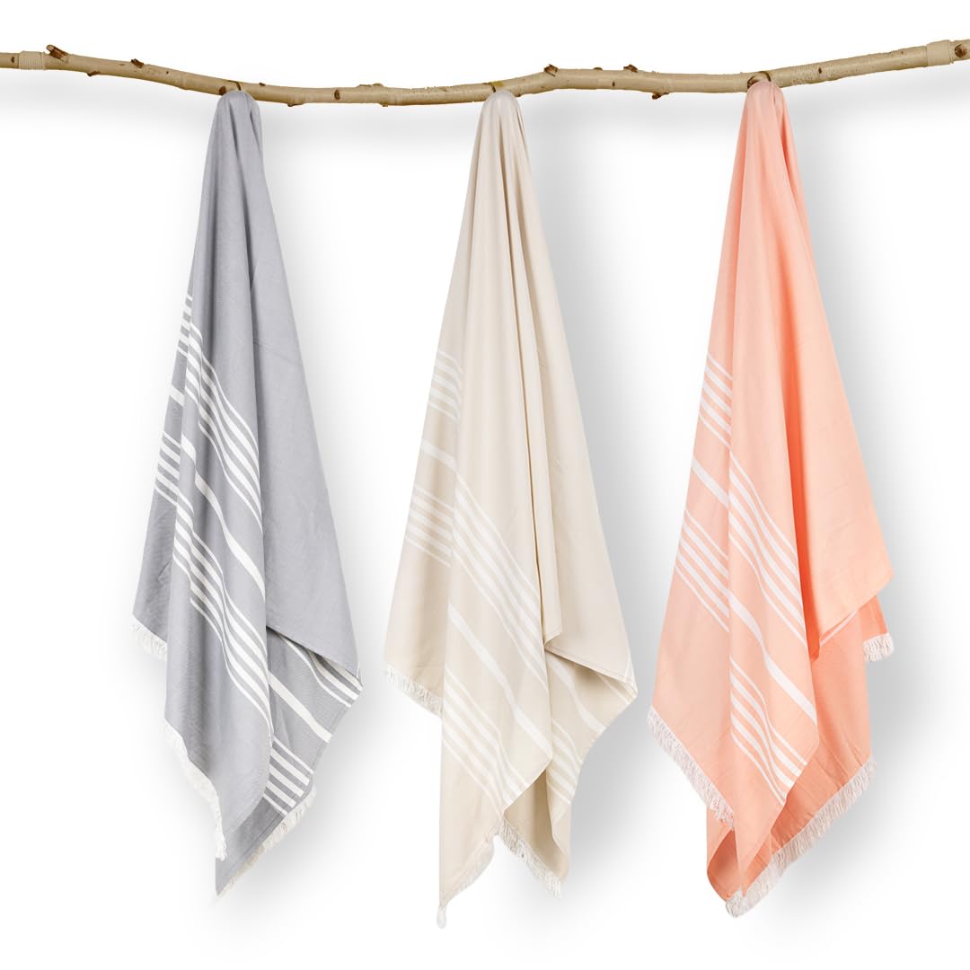 Mush 100% Bamboo Large Bath Towel 280 Gsm | Ultra Soft, Absorbent, Light Weight, & Quick Dry Towel For Travel, Gym, Beach, Pool & Yoga | Set Of 3