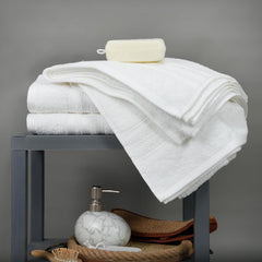 Tiqh 100% Cotton Thick & Plush Luxury Hand Gym & Workout Hand Towel 800 Gsm - Set Of 4 (White)