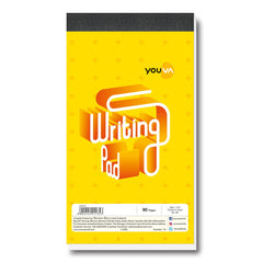 Patti Bound, Writing Pad, 10.5x19 Cm, Single Line For Everyday Use (Yellow) 80 Pages, Pack Of 5