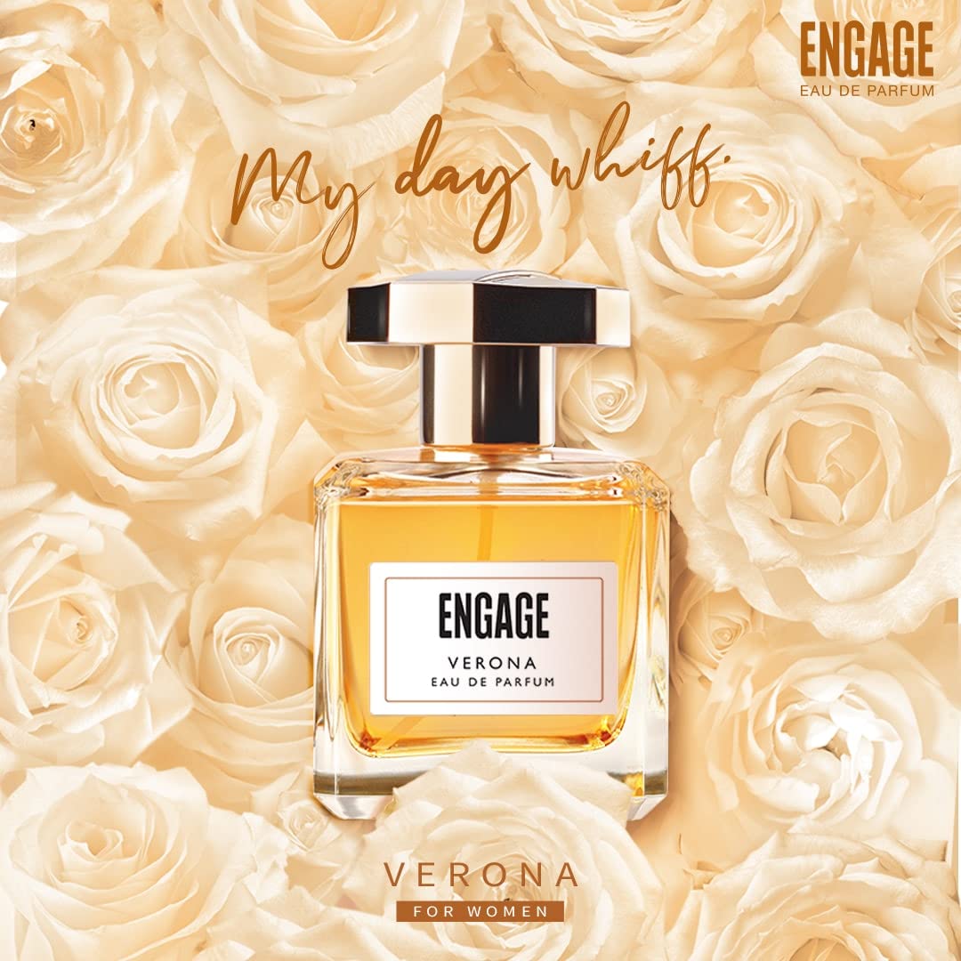 Engage Verona Eau De Parfum For Women , Long Lasting Perfume , Citrus & Fruity Fragrance , For Everyday Use , Gifts For Women , Free Tester With Pack