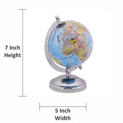 Educational World Globe 5 Inch With Metal Stand, For Kids Learning, Globe For Office Table, For Students, Boys & Girls Birthday Gift, Pack Of 1