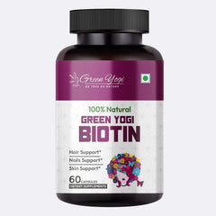 ?Green Yogi Biotin Biotin Capsules For Boost Hair, Skin, And Nail Health | 60 Capsules , 100gm 0.2lbs