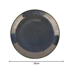 Ceramic Hand Glazed Dinner Serving Plates Set Of 2 - 10 Inches, Navy Blue | The Luxe Collection - Full Plates - Platters