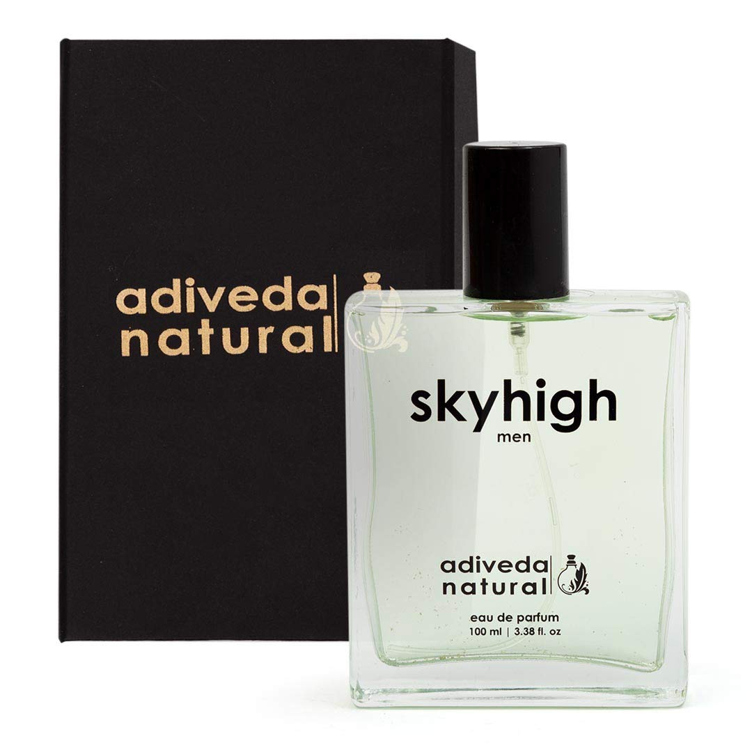 Adiveda Natural Skyhigh Eau De Parfum | Fresh Aqua Oceanic Perfume For Men 100ml 3.38 Fl.oz.