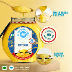 100% Natural Desi Cow Ghee By Parsi Dairy Farm'S | Pure Healthy Cow Ghee Perfect For Body Energy | (1 Litr) 33.8 Ounce | Jar Pack