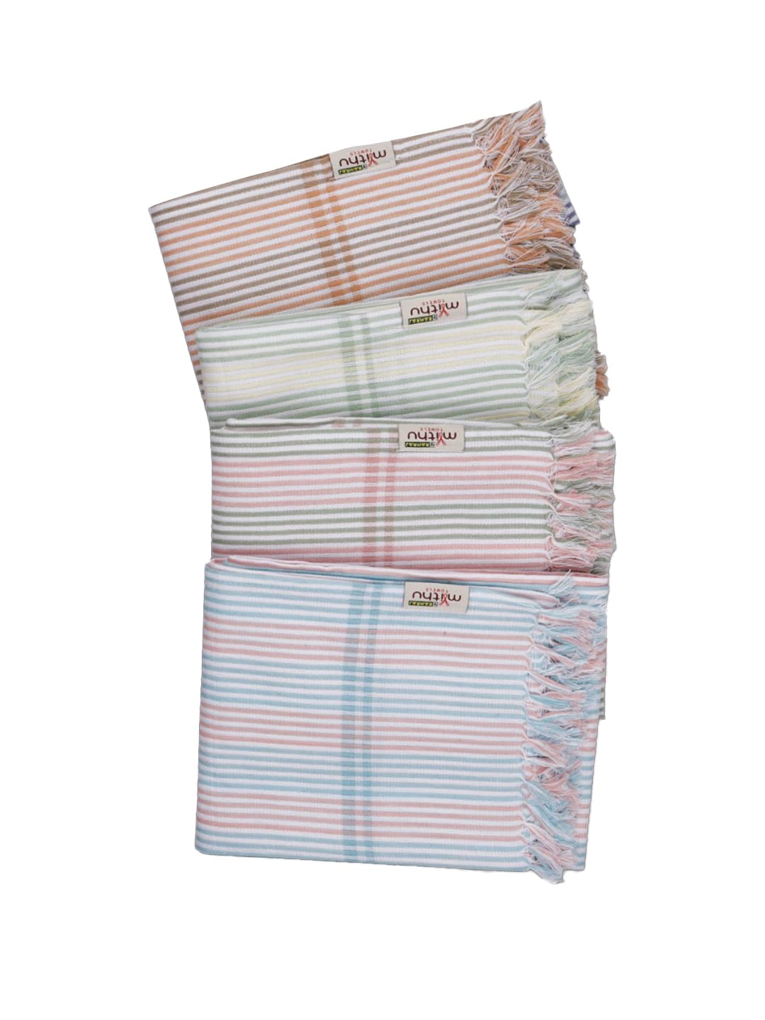 Ramraj Signature Striped Bath Towel 1200 Gsm (Multicolor)- Pack Of 4