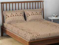 100% Cotton Double Bedsheet With 2 Pillow Cover - 90 X 100 Inches, Brown | Soft & Breathable, Comfortable & Durable Bedding For All Seasons