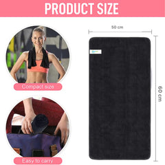 Microshine Microfiber Sports Towels 450 Gsm | Quick Drying, Ultra Absorbent, Lightweight Gym Towels - Black (Pack Of 3)