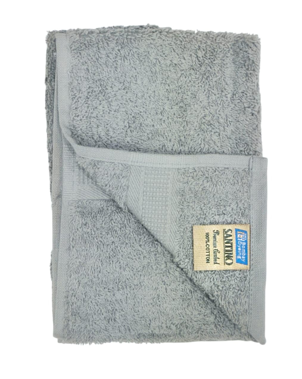 Bombay Dyeing Plain Santino 500 Gsm Cotton Hand Towel Set - Grey (2 Piece)