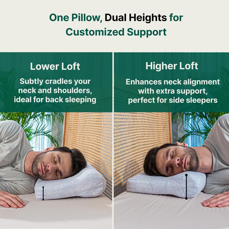 Cervical Contour Memory Foam Orthopedic Bed Pillow For Sleeping, Pain Relief | Washable Zippered Pillow Cover, Adjustable Pillow | Well Suited For All Sleeping Styles, Best Pillow