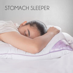 Lavender Suede Fabric Pillow With Microfiber Filling Pillow, White, Size - 45 X 68 Cm | Perfect For Side Sleepers, Back & Stomach Sleepers | Hypoallergenic, Antibacterial - Pack Of 1