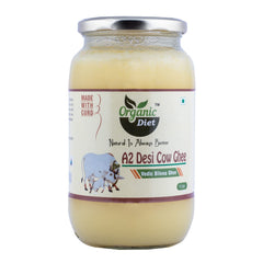 100% Pure A2 Desi Cow Ghee By Organic Diet | Traditional Bilona Curd-Churned Method Healthy Desi Ghee For Cooking | (1 Litr) 33.8 Ounce | Jar Pack