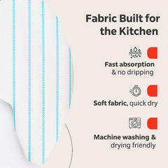 Am Safe Xam Safe X 100% Cotton Kitchen Towels 200 Gsm | Dish Cloths, Table & Fridge Cleaning, Roti Napkins -Pack Of 3 (White)