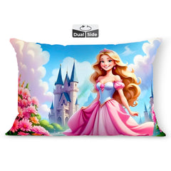 Kids Pillow Cushion With Super Soft Fabric Pillow - 12 X18 Inches | Animal & Cartoon Prints, Soft Pillow, Dual Sided Design | Multi-Purpose, Durable & Easy Care, Made In India - Design 12