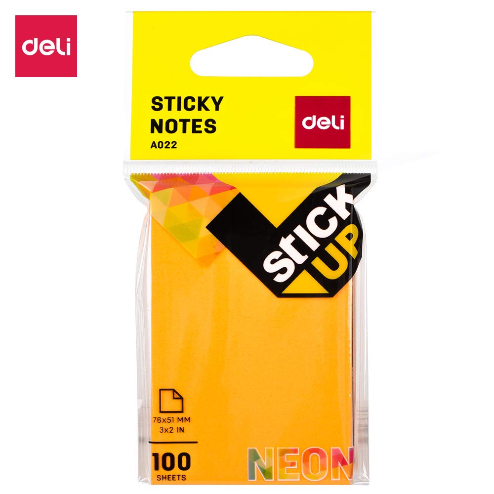 Neon Multicolor Sticky Notes | 3"x2" Self Adhesive Notes, 100 Sheets Each (Pack Of 6)