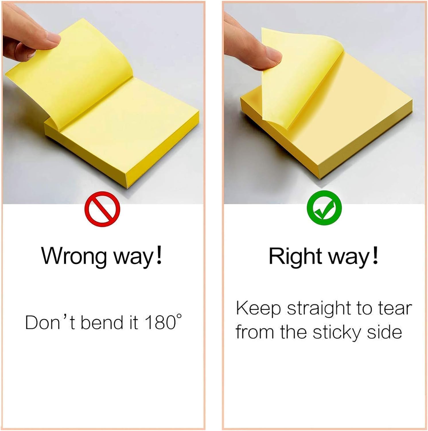 Self Sticky Notes - Pack Of 4 Neon Colors, 400 Sheets - Pack 100 Sheets Per Pad, 4 Color Pads