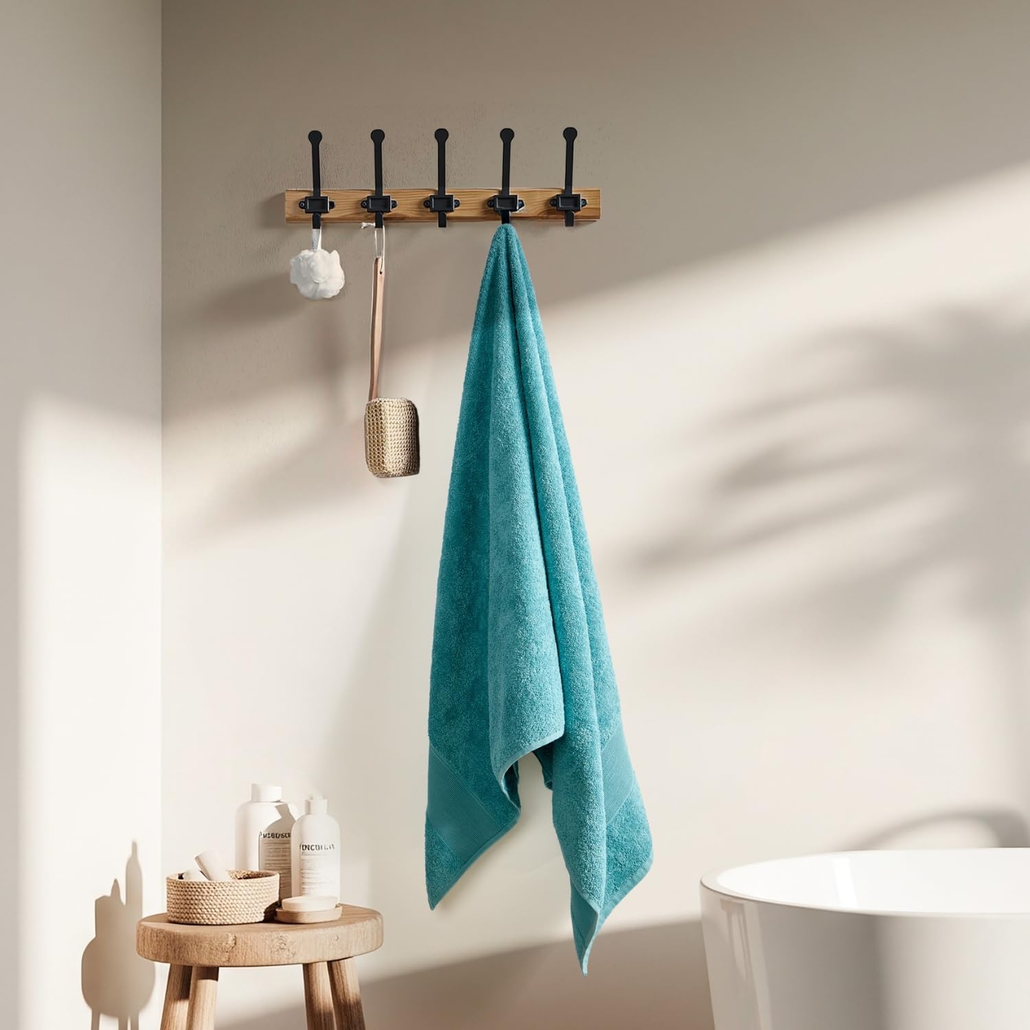 Haus & Kinder Harmony Combed Bath 1800 Gsm | Ultra Soft, Super Absorbent 100% Cotton Towels For Bathroom, Gym, Travel, Sports & Yoga | Pink & Blue (Pack Of 6)