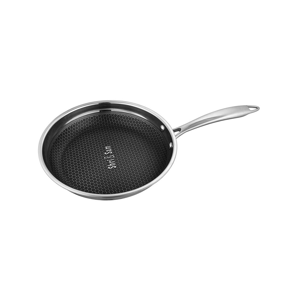 Triply Stainless Steel Fry Pan, 24cm - Silver | Non Stick Stainless Steel Frying Pan - Easy To Clean & Dishwasher Safe