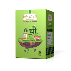 Organic Natural Real Bilona Ghee By Goseva | High In Protein Fiber Healthy Desi Ghee Good For Cooking | 1 Litre (500ml * 2) 33.8 Ounce | Jar Pack