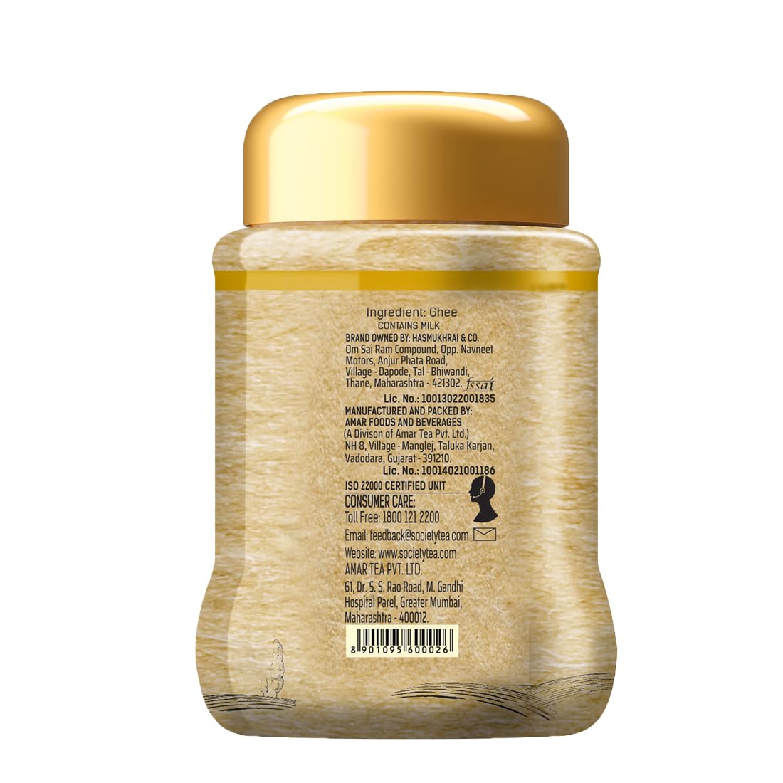 Pure Organic Desi Cow Ghee By Society | Rich Aroma & Nutritious Healthy Desi Cow Ghee For Skin Care | (500ml) 16.9 Ounce | Jar Pack