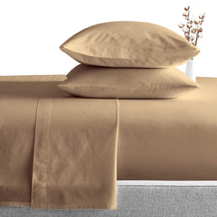 Premium Plain Single Bedsheet With 1 Matching Pillow Cover - Size 60 X 90 Inches, Cream | 300 TC Microfiber For Single Bedsheet