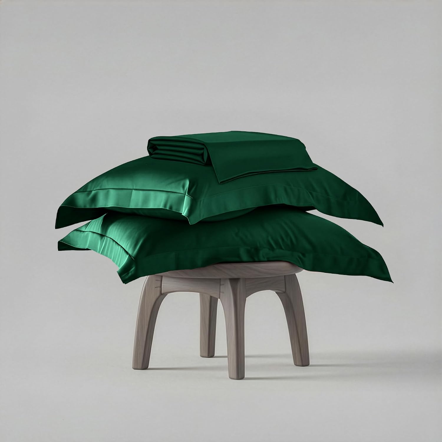 Double Bedsheet With 2 Pillow Covers - 90 X 100 Inches, Emerald Green | Ultra Satin Premium Bedding Set | Gift For Couples, Wedding, Anniversary, Date Night