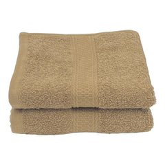 Patpug 100% Indian Ultra Soft Cotton Hand Towel 500 Gsm | For Gym, Workout, Yoga, Wash Basin (Sepia Brown) -2 Piece