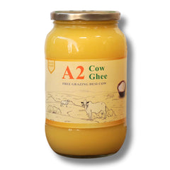 Premium A2 Cow Ghee By H2 Milk Farm | Highly & Nutritious Traditional Bilona Method Cow Ghee Perfect For Sizzling Tadkas | (1 Litre) 33.8 Ounce | Jar Pack
