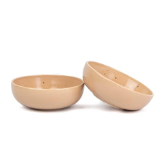 Ceramic Pasta Bowl Set Of 2 Pieces - 18cm, Beige, 800ml Each | Stoneware Ceramic Serving Bowls | Pasta Plate - Deep Plate | Ceramic Bowl With Glossy Finish - Pasta Serving Plate