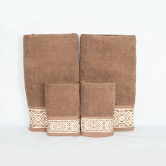 Rangoli 100% Cotton Fibre 2 Hand & 2 Bath Towel 1400 Gsm | Highly Durable & Absorbent Towel | Skin-Friendly & Quick Drying Luxury Towels (Golden Brown) - Pack Of 4