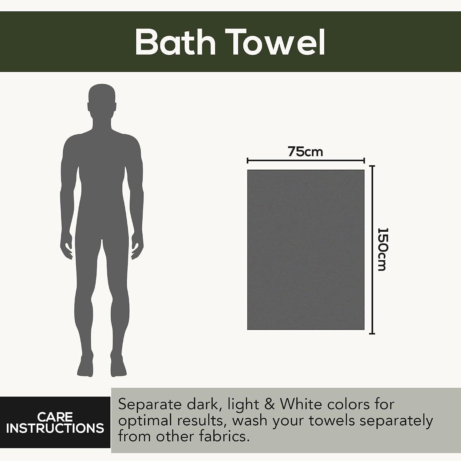 Spread Spain 100% Cotton Bath Towels 600 Gsm | Roman Bath Towel Large Size Soft, Fluffy & Absorbent - Charcoal Grey