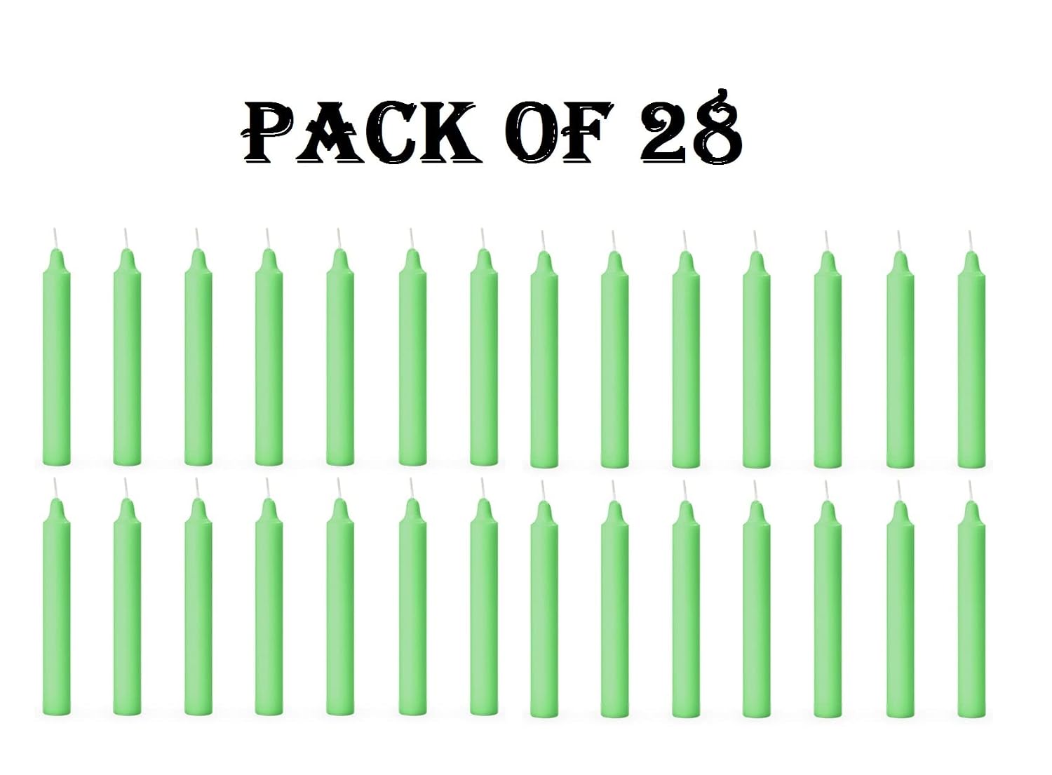 GREEN ESPECIALLY MEANT HEALING STICK CANDLES | RITUAL CANDLES PACK OF 28